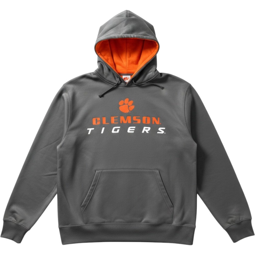 Stadium Athletics Hoodie Mens L Clemson Tigers Gray Orange Pullover Large